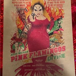 PINK FLAMINGOS DIVINE JOHN WATERS VIDEO STORE FLYER POSTER 1972 !!